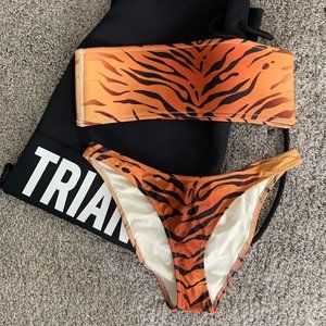 NWOT Tiger print Triangl Swimwear Bikini WITH bag